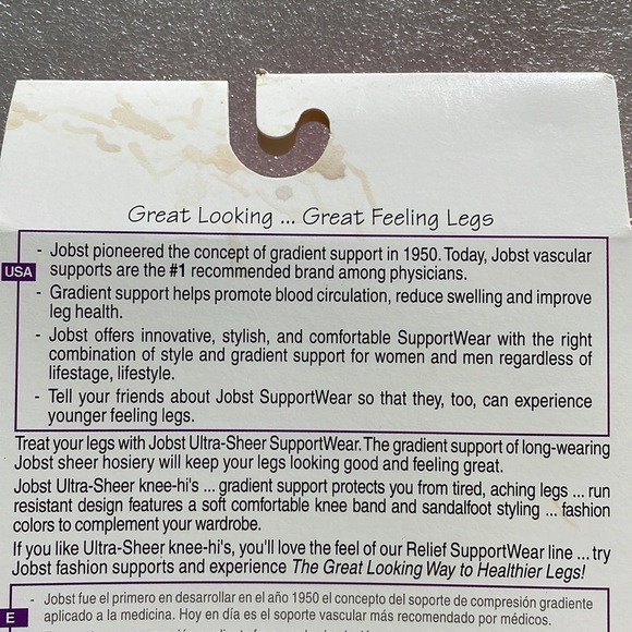 Vintage Jobst Ultra-Sheer knee-hi M, Off-Black - Picture 6 of 8